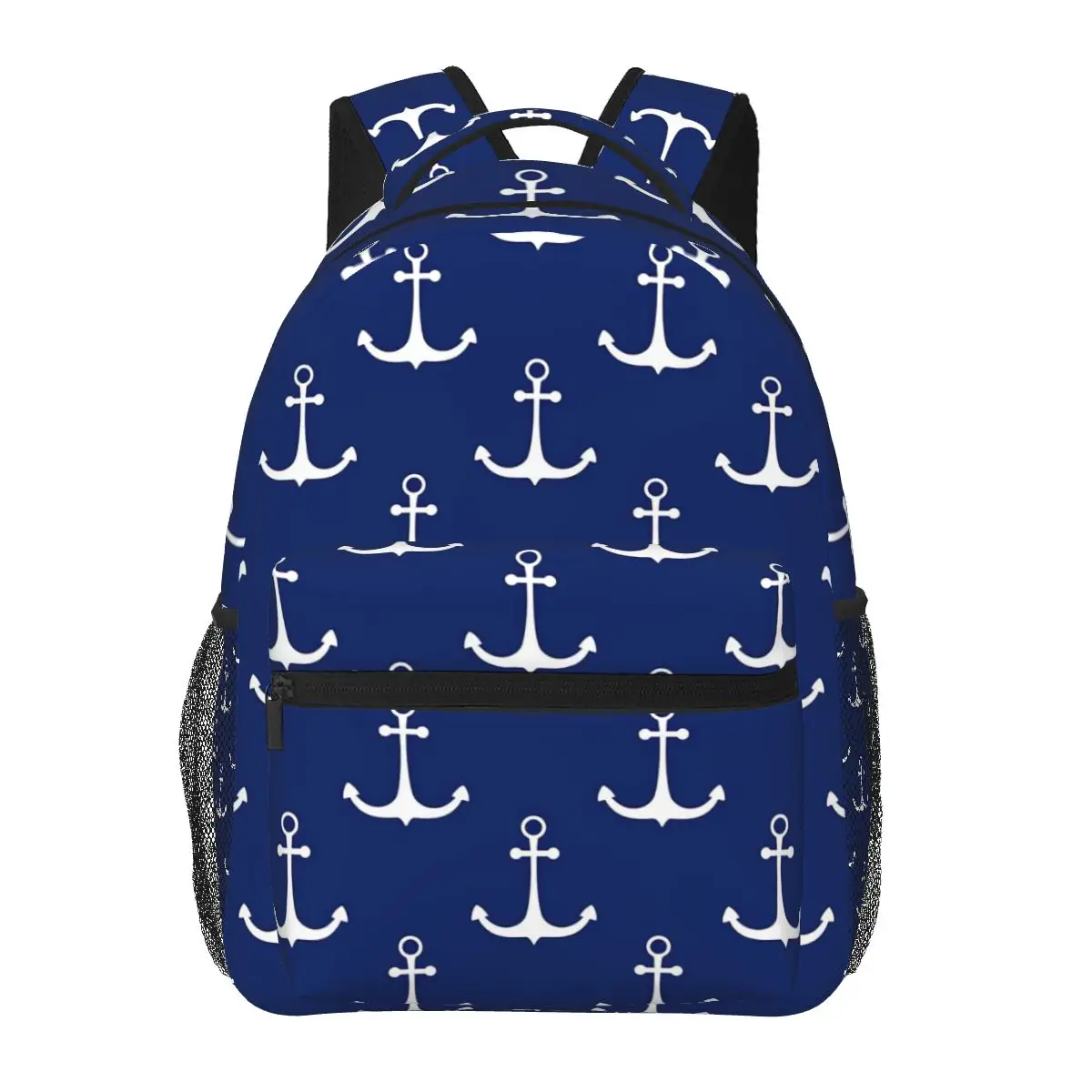 Blue Nautical Anchor Pattern Backpack for Girls Boys Travel RucksackBackpacks for Teenage school bag