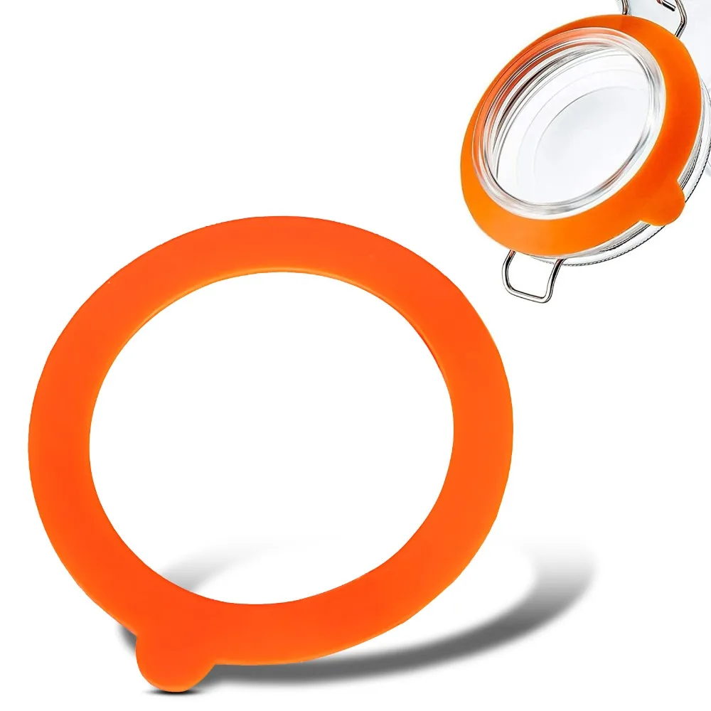 10pcs Convenient Waterproof Silicone Sealing Ring 70mm/2.75in Leak-Proof Mason Jar Gasket Orange Airtight Sealing Rings Canning