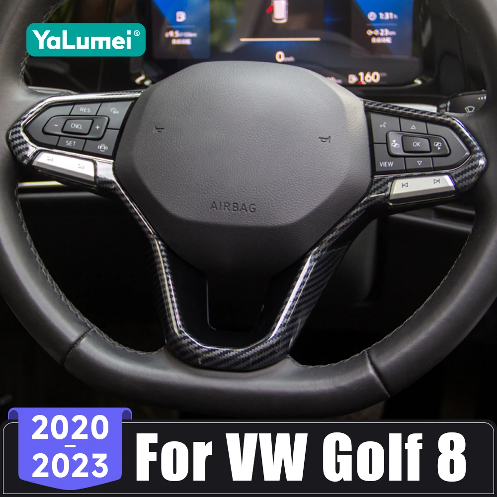 

For Volkawagen VW Golf 8 MK8 R GTI 2020 2021 2022 2023 Car Steering Wheel Button Decoration Cover Trim Stickers Accessories