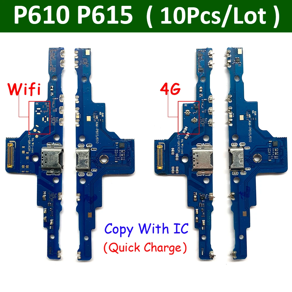 

10Pcs, New For Samsung Tab S6 Lite P610 P615 USB Micro Charger Charging Port Dock Connector Microphone Board Flex Cable