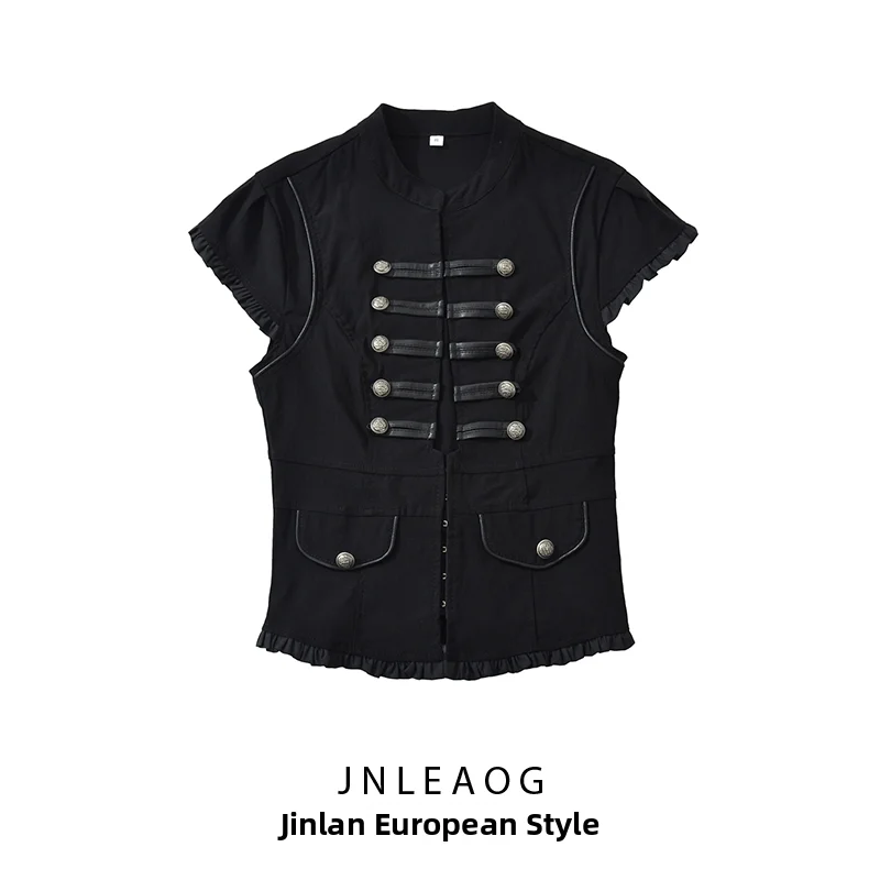 JNLEAOG Summer New Women's Fashion Versatile Design High-End Feel Small Top Coat Polyester Commute Style Casual Wear