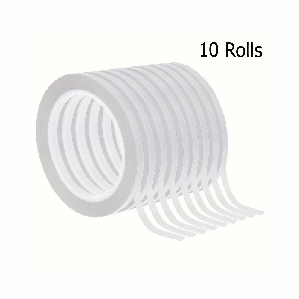 10 Rolls Clear Double Sided Tape Strong Adhesive Easy Tear Waterproof Durable for DIY Crafts Home Decor Office School