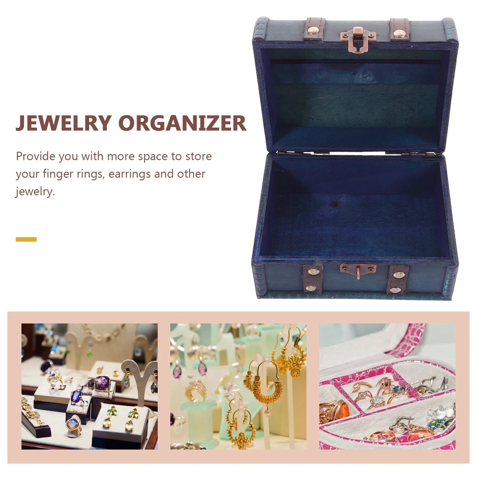 

Jewelry Storage Box Multi-purpose Sundries Case Glass Scratch-resistant Cases for Boxes Zinc Alloy Trinket Container