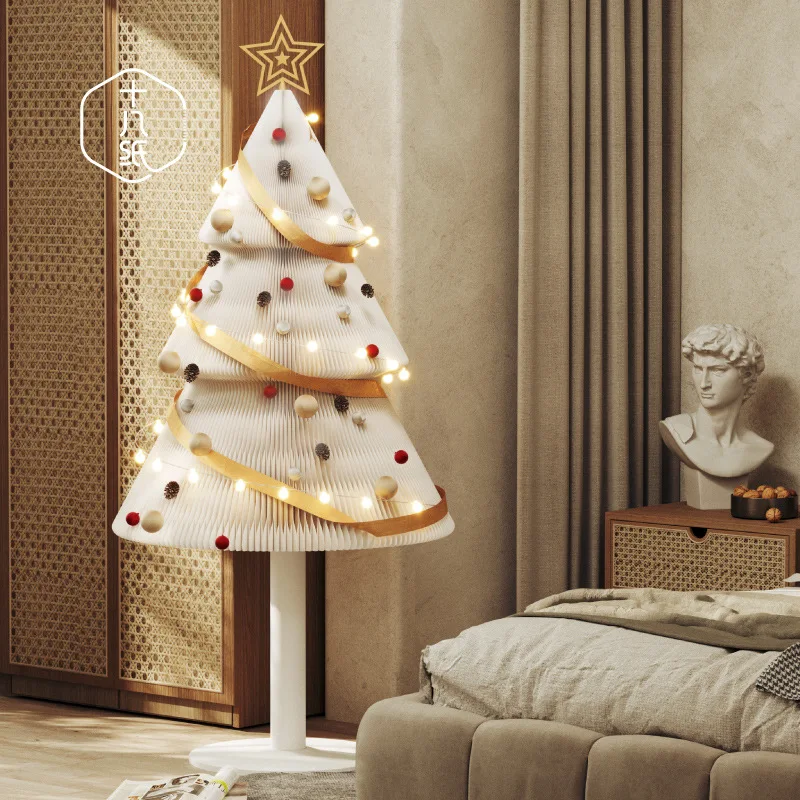 Christmas tree indoor living room floor-to-ceiling ornaments shopping mall window decoration festival