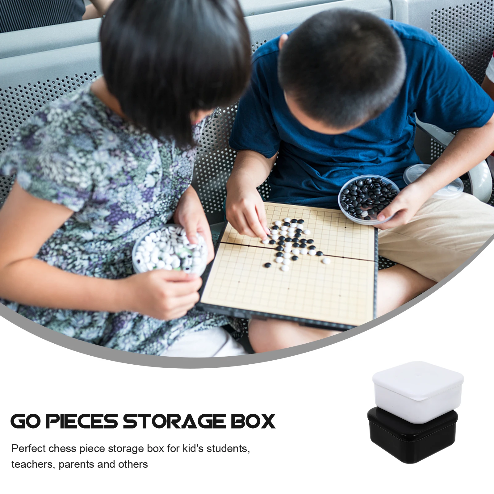 

2 Pcs Chess Jar Storage Box Go Game Supplies Plastic Jars Container Boxes Beads Chic Case