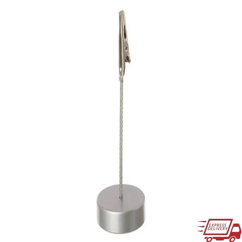 

Round Aluminum Alligator Clip Card Holder 4-1/2 Inch Ideal Displaying Dishes Creative Serving Situations Gripping Clip Small