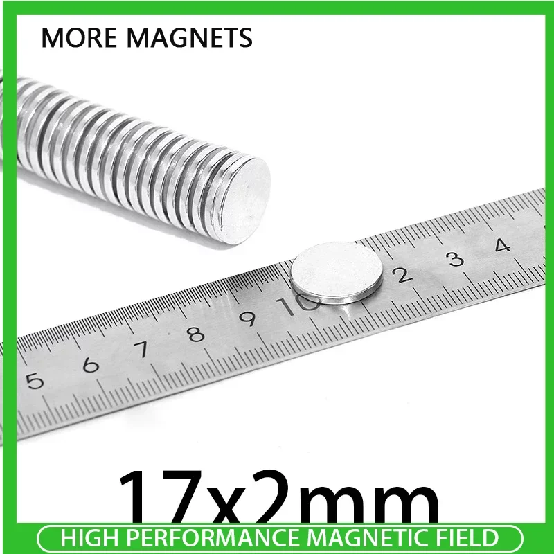 

50/100Pcs 17x2mm Disc Neodymium Super Strong Magnet N35 Rare Earth Neodymium Iron Boron Iron Boron Magnet