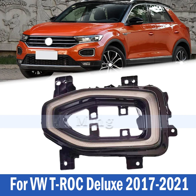 2GA941055 2GA941056 LED DRL Daytime Running Light Car Lights For VW T-ROC Deluxe 2017 2018 2019 2020 2021 Car Accessories
