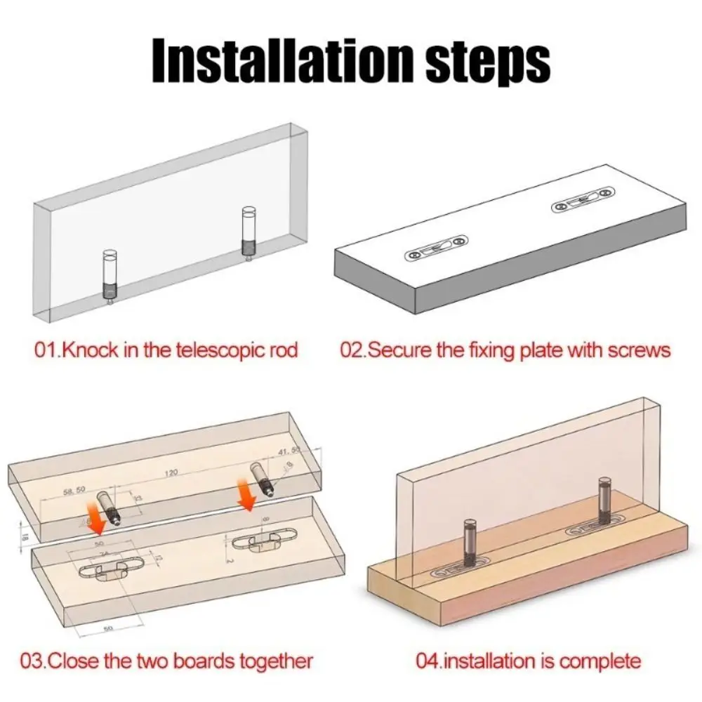 5 مجموعات خزانة تركيب مخفية انزلاق مشبك أدوات الكمبيوتر غير مرئية الأثاث موصلات غير مرئية اثنين في واحد مرنة #6