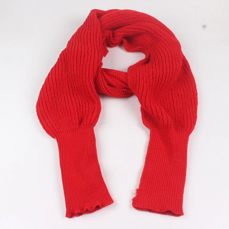 

Winter Warm Knitted Wrap Crochet Thick Shawl Cape with Sleeve Scarf for Women Unisex Warm Knitted Crochet with Sleeve Scarf