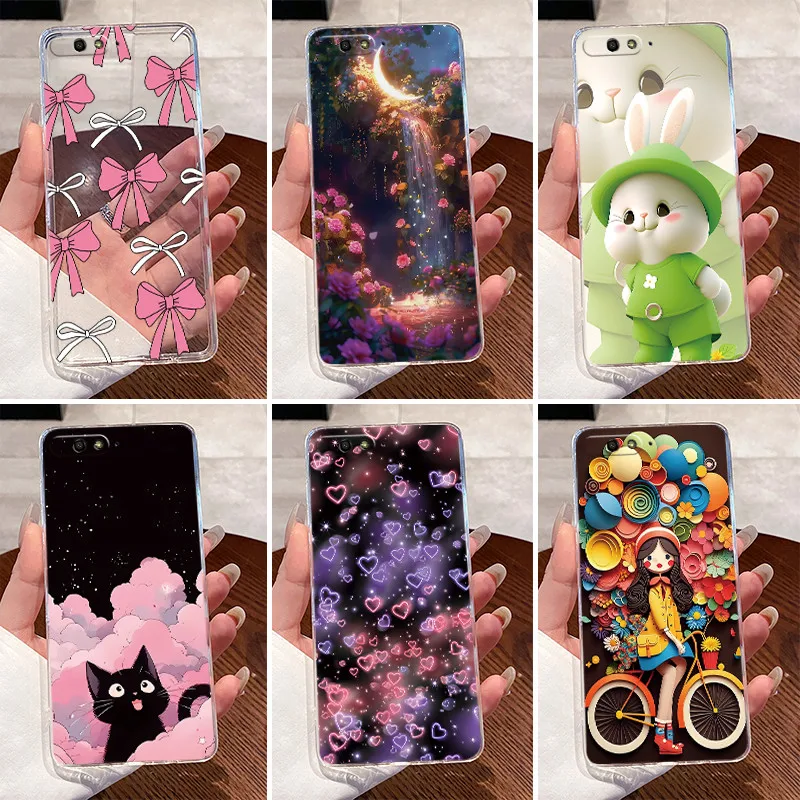 

For Huawei Y6 2018 ATU-L22 / Y6 Prime 2018 ATU-L42 Case Luxury Cute Love Rabbit Funny Clear Silicone Soft TPU Phone Back Cover
