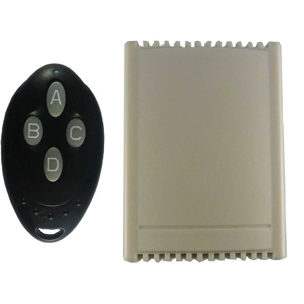 RFR2B04+RFT2D04 DC12V 4 Channel 433M AES Encryption Controller 128 Bit Remote Control Keyfob Transmitter Module for Garage Door