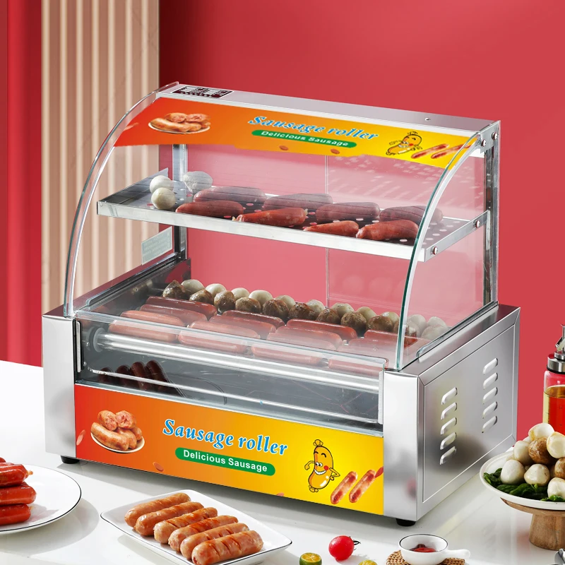 Electric Stainless Steel Hot Dog and Sausage Grill 7 Roller Kitchen Kitchen Grill