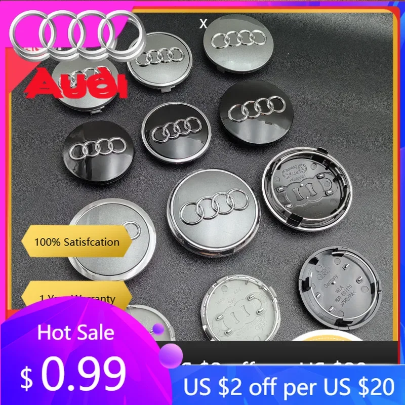 

Колпаки на колеса для Audi, 4 шт., 60 мм, 61 мм, 68 мм, 69 мм, 77 мм, центральные колпаки для Audi A1 A2 A3 A4 A5 A6 A7 A8 S3