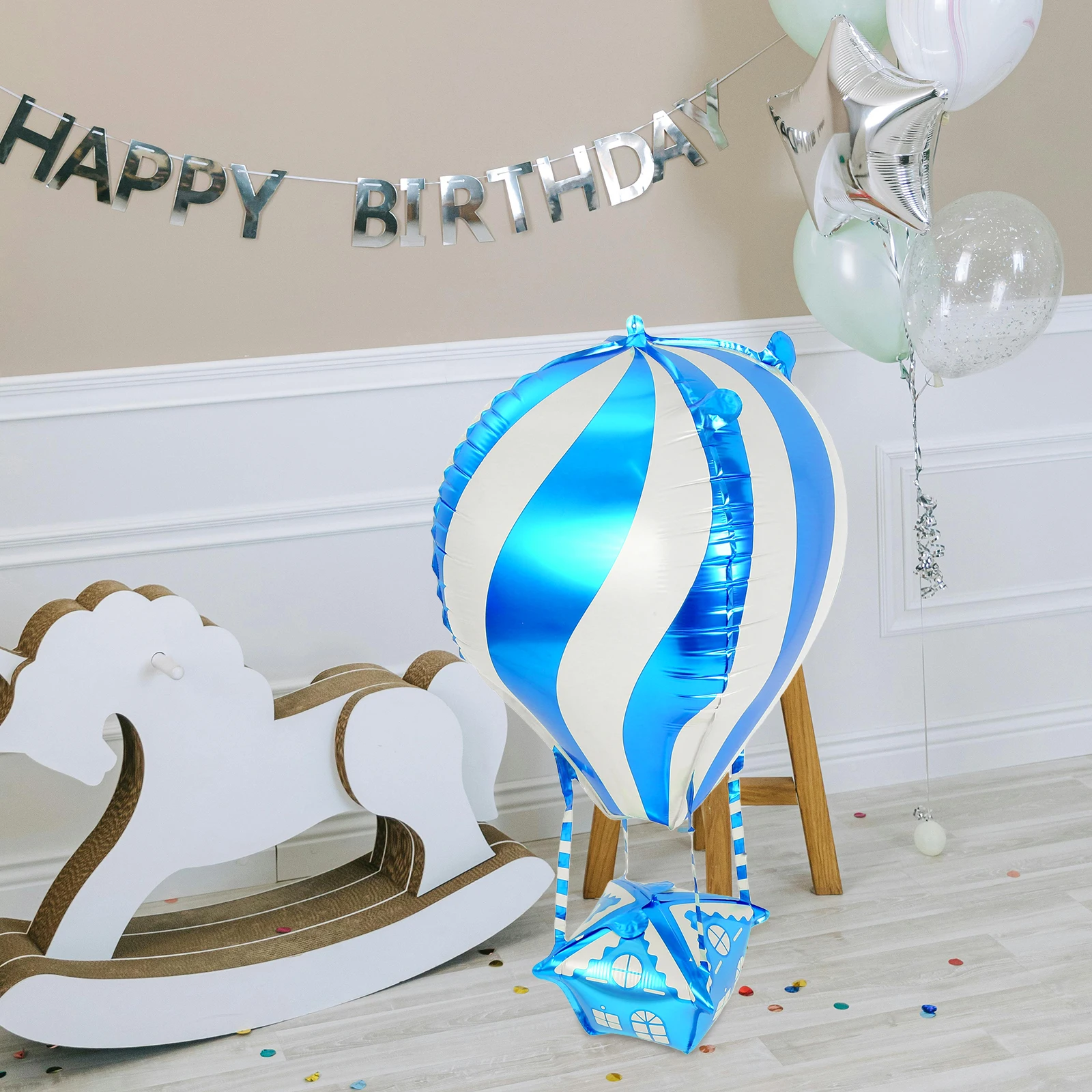 

4Pcs Hot Air Balloon Aluminum Foil Balloons Vibrant Colors Party Decorations Birthday Event Props Hot Air Balloon