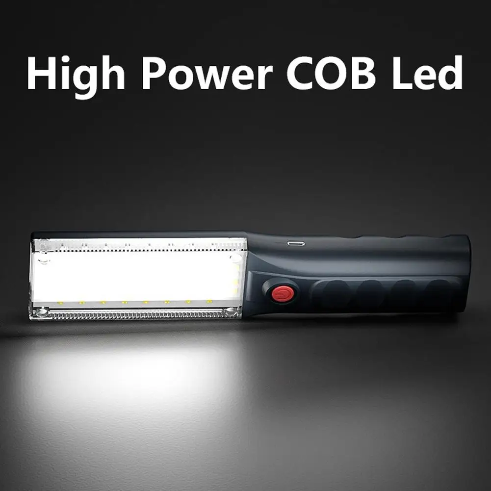 قوية 66 LED ضوء العمل مع المغناطيس مصباح يدوي سيارة COB شحن ميكانيكي الطوارئ USB ضوء مصباح المرآب D3X2
