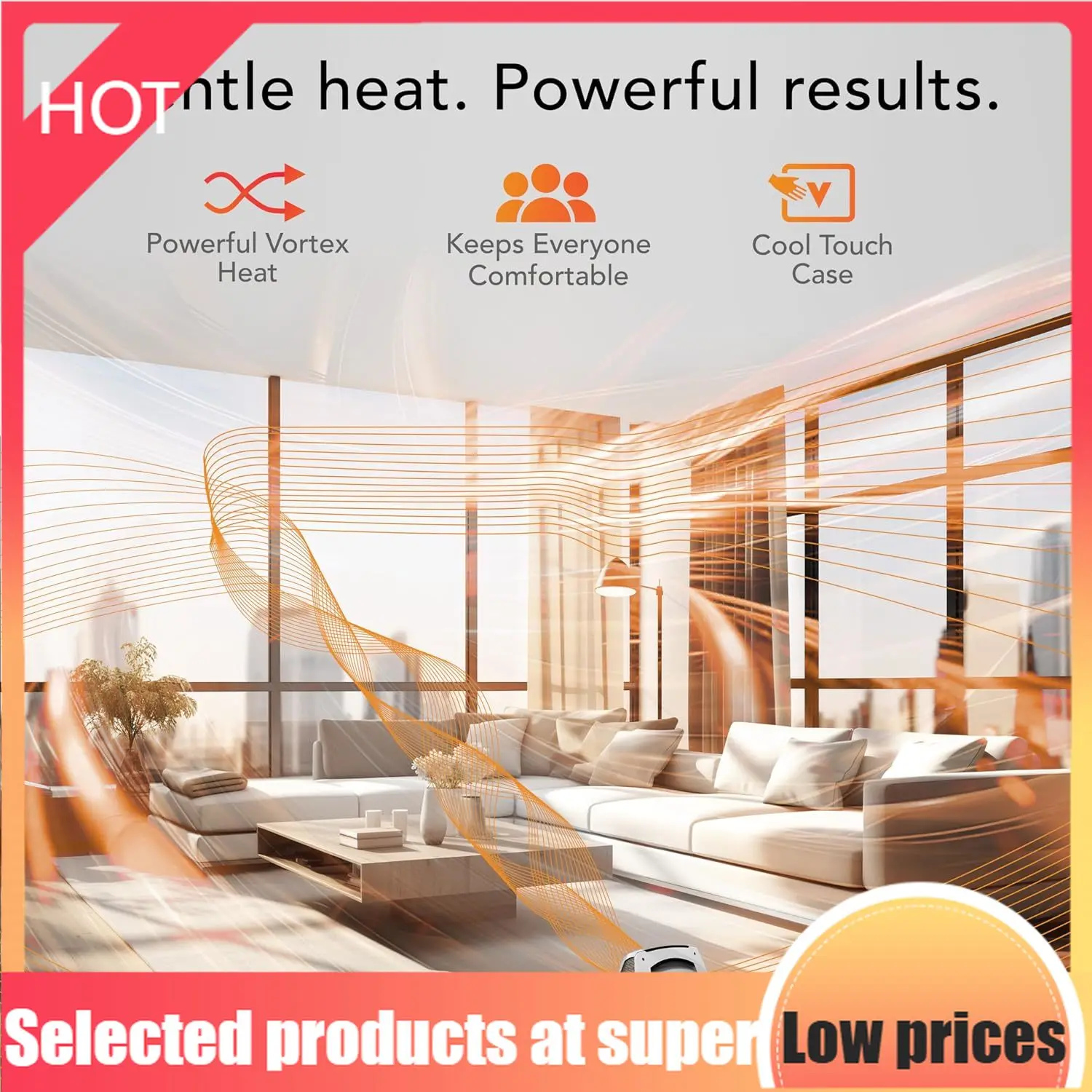 

Competitive Item-AVH10 (2025) Space Heater For Home, Fan Only Option, Digital Display With Adjustable Thermostat, Advanced Safet