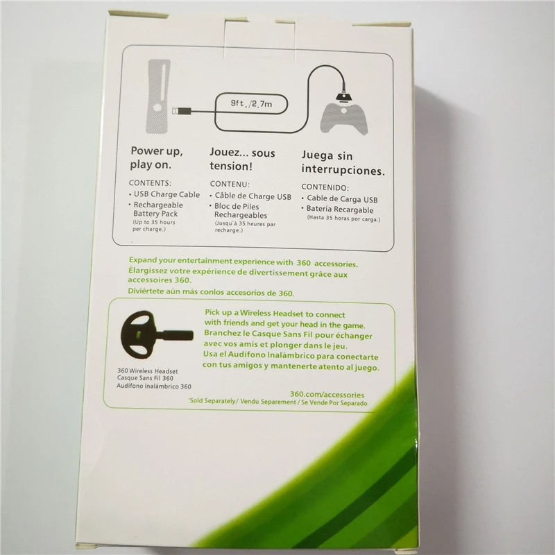 Xbox 360用充電式バッテリーパック,ワイヤレスゲームコントローラー,USB充電ケーブル付き交換用バッテリー,4800mah,1個,2個