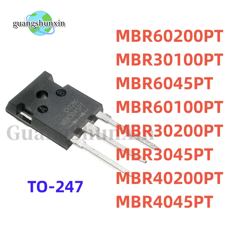 FET do MOS PARA-247 FET, MBR60200PT MBR30100PT MBR6045PT MBR60100PT MBR30200PT MBR3045PT MBR40200PT MBR4045PT TO247, 10 PCes