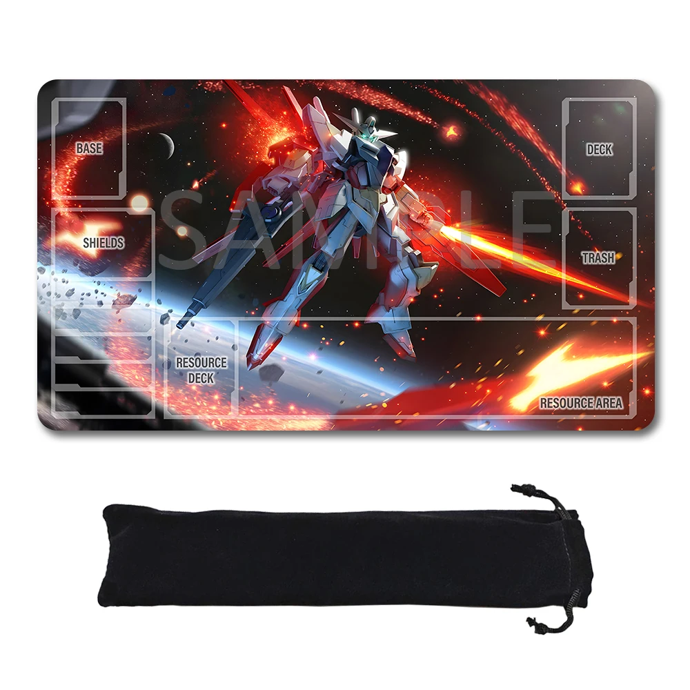 

Игровые коврики GCG со зонами — игровые коврики 24 x 14 дюймов, совместимые с игроком Gundam, неофициальный коврик для карточных игр, сумка для хранения GD510148