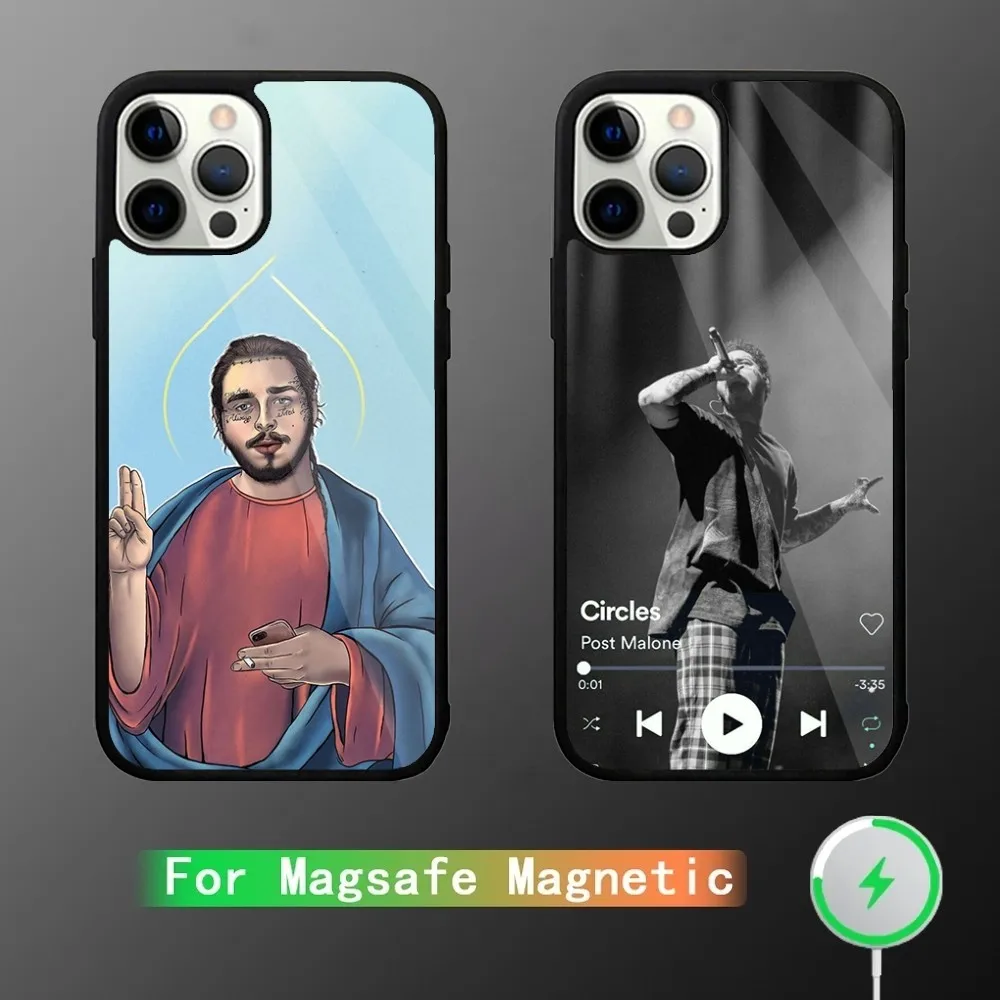 Post M-Malone Singer Phone Case For iPhone 15,14,13,12,11,Plus,Pro,Max Mini Magsafe Magnetic Wireless Charging