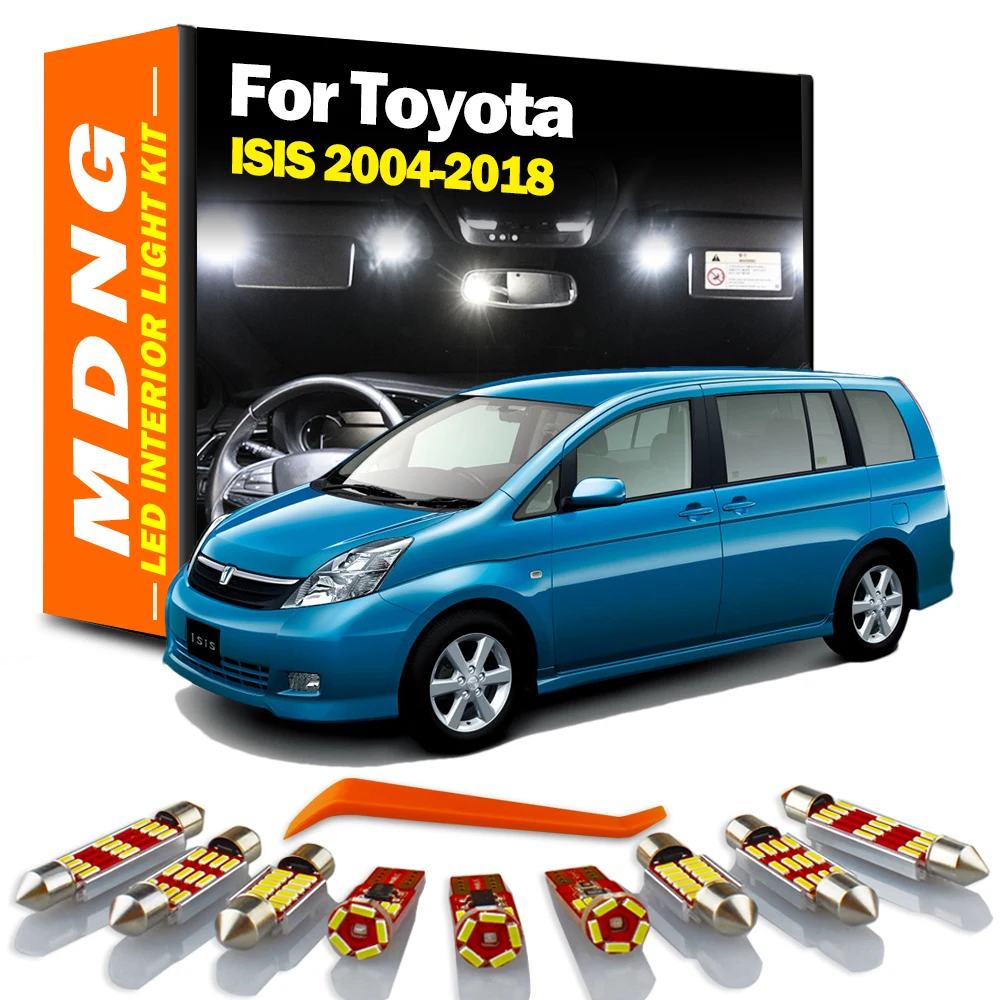 MDNG 11Pcs Canbus LED Bulbs Interior Map Dome Light Kit For Toyota ISIS 2004 2005 2006 -2015 2016 2017 2018 No Error Accessories