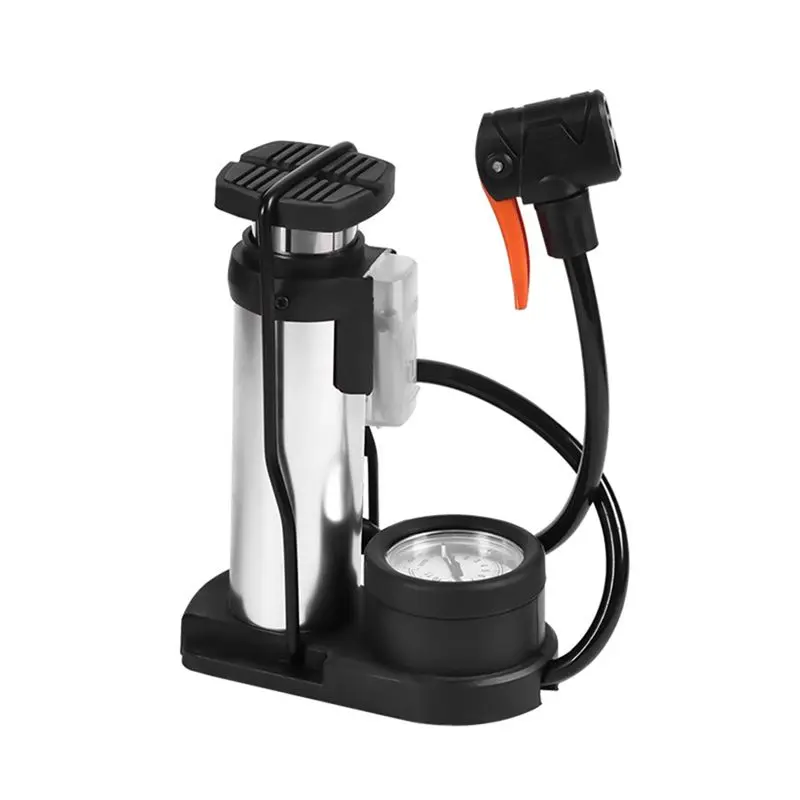 

ABHX-портативный велосипедный ножной насос, ручной ножной насос для накачивания шин для велосипеда/шариков с клапаном и внешним манометром