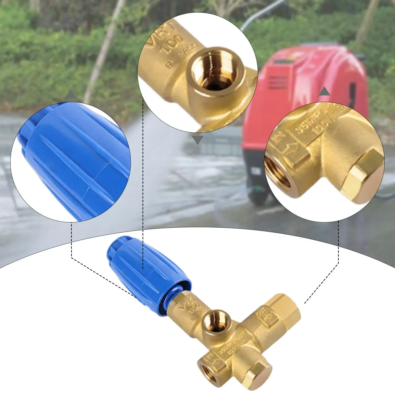 Vrt100-330 Unloader Valve Accessories 4800 PSI 26 GPM High Performance Replace Parts High Pressure Washer Pump Easy to Install