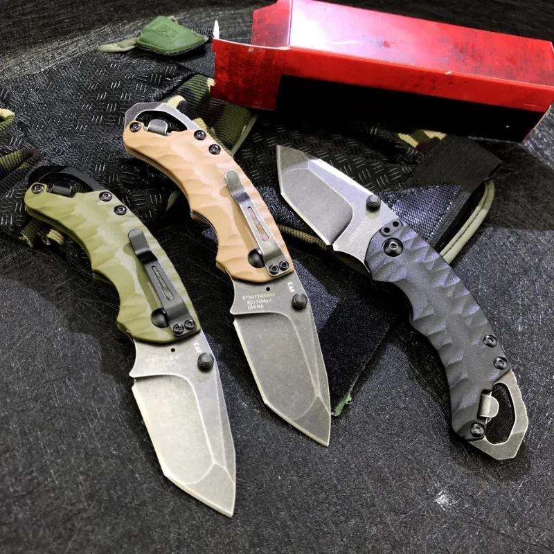 KS 8750 Mini EDC Folding Knife 8Cr13Mov Blade Nylon Fiber Handle Combat Tactical Hunting Camping Survival Utility Pocket Knives