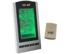 Stazione meteorologica wireless, termometro wireless con display LCD del sensore di temperatura e umidità esterno, barometro