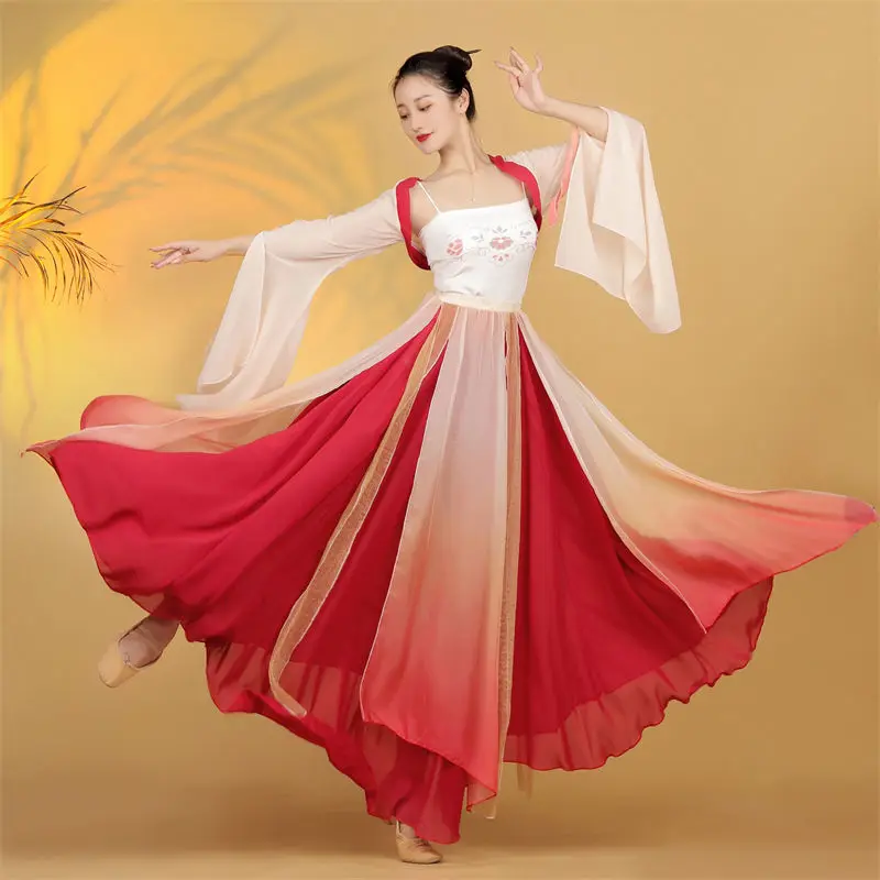 Novo estilo chinês moderno trajes de desempenho de dança clássica exame de arte e roupas de prática