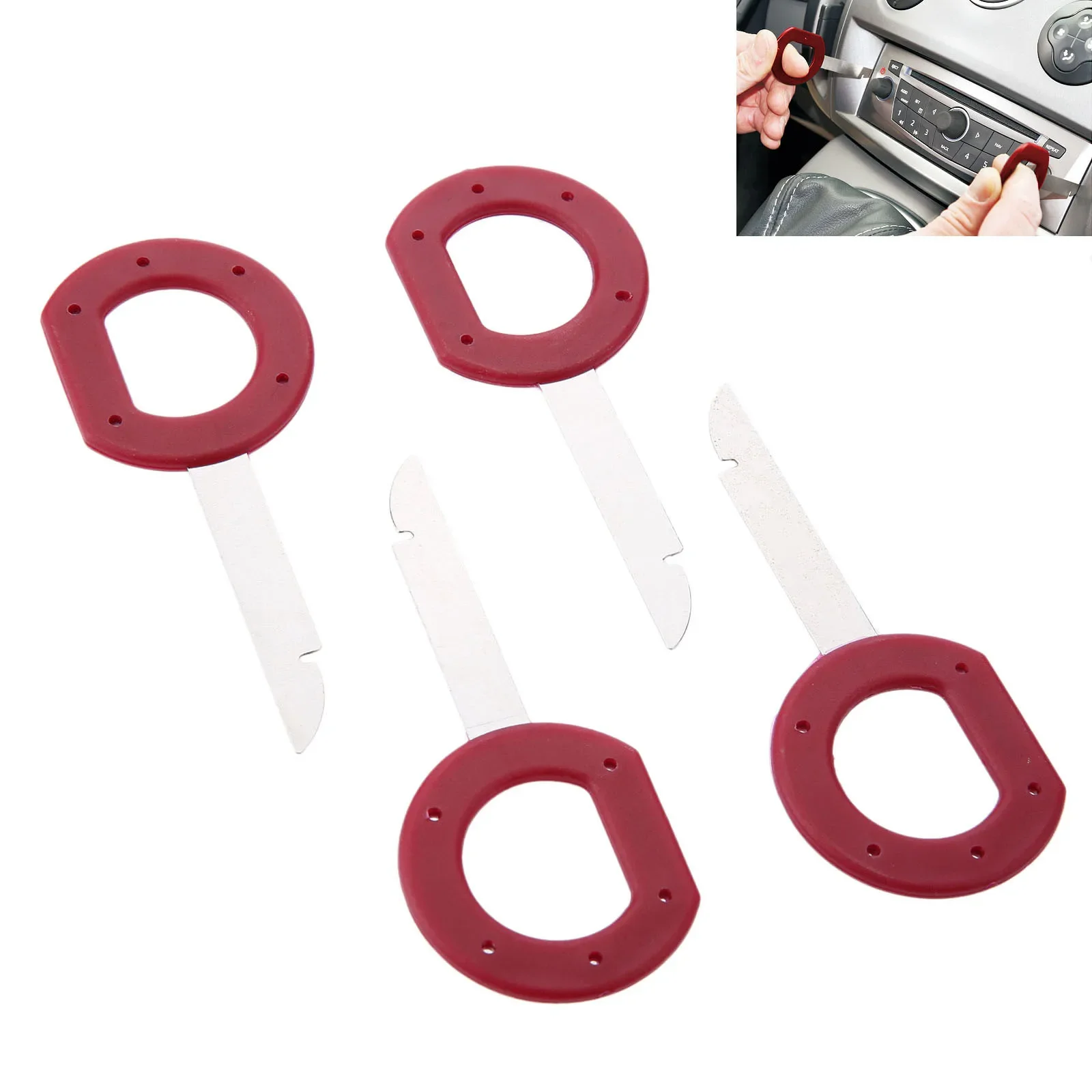 4Pcs Car Stereo Removal Tools For Audi Mercedes Benz CD Player Radio Stereo Release Removal Repair Tools Keys Set