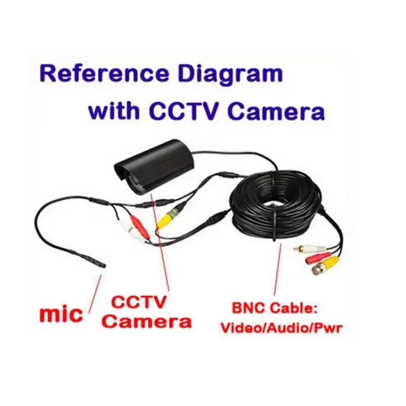 Câmera de grande alcance com saída DC, adequada para DVR de segurança, mini microfone CCTV captador
