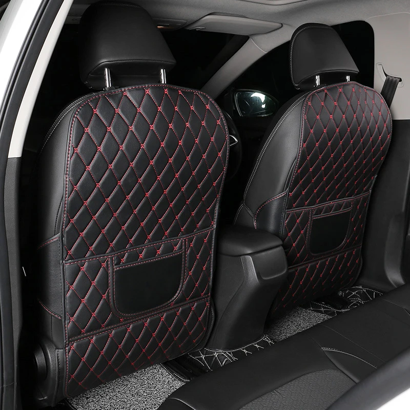 New PU Leather Car Anti-Kick Mats Auto Seat Back Protector Cover for Children, Waterproof Anti-Dirty Pad with Storage Pocket 3