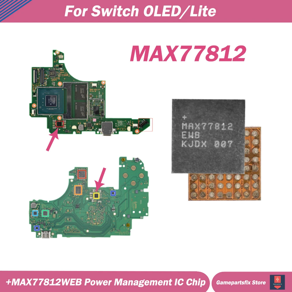 

1/2/5pcs MAX77812 Power Management IC Battery Charger IC Chip for Nintendo Switch OLED for NS Lite Game Console Replacement Part
