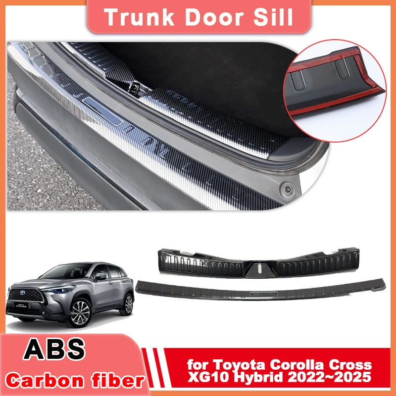 

Car Trunk Door Sill for Toyota Corolla Cross XG10 Hybrid 2022~2025 ABS Threshold Guard Plate Trim Strips Sticker Accessories