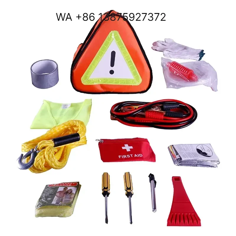 Wmwmnu 45 Piece Car Emergency Kit Roadside Assistance with Jumper Cables First Aid Kit Essential Safety Tools for Men and
