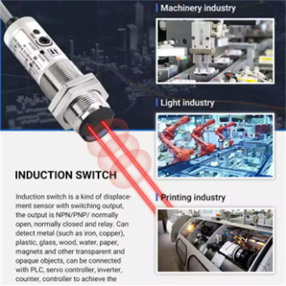 CDD M18 Adjustable Distance Diffuse Photoelectric Sensor NPN PNP NO NC - Industrial Automation Sensor