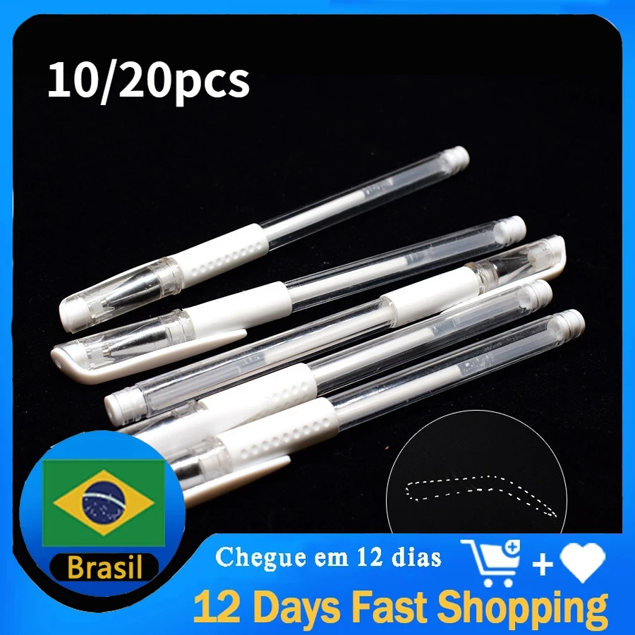 

10/20Pcs Waterproof Tattoo Marker Brow Pencil Newest White Eyebrow Marker Pen Microblading Accessories For Permanent Makeup Brow