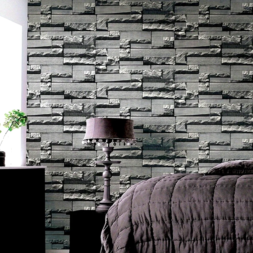 

Retro Imitation Rock Brick Pattern Wallpaper Self-adhesive Contact Paper Suitable Living Room Kitchen Bedroom Home Decoration