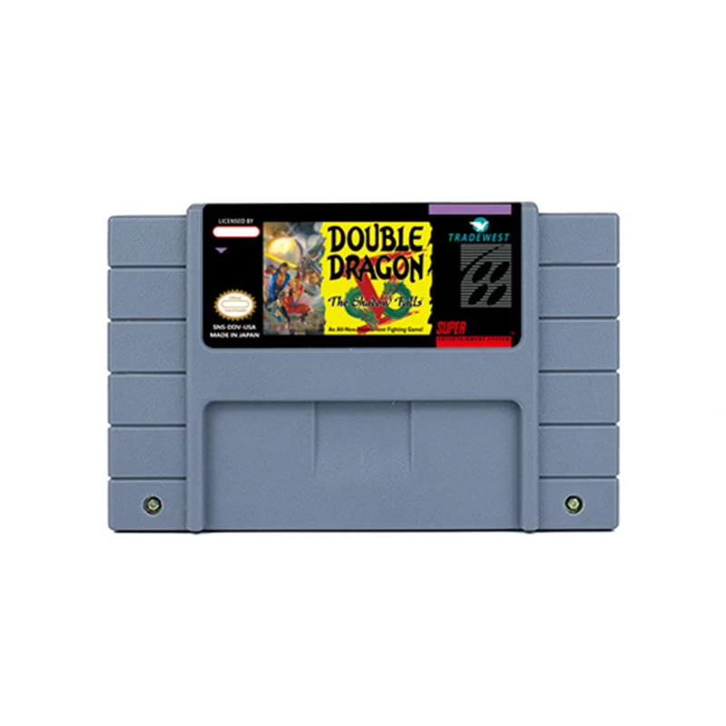 Double Dragon V - The Shadow Falls Action Game for SNES 16 BitRetro Cart Children Gift