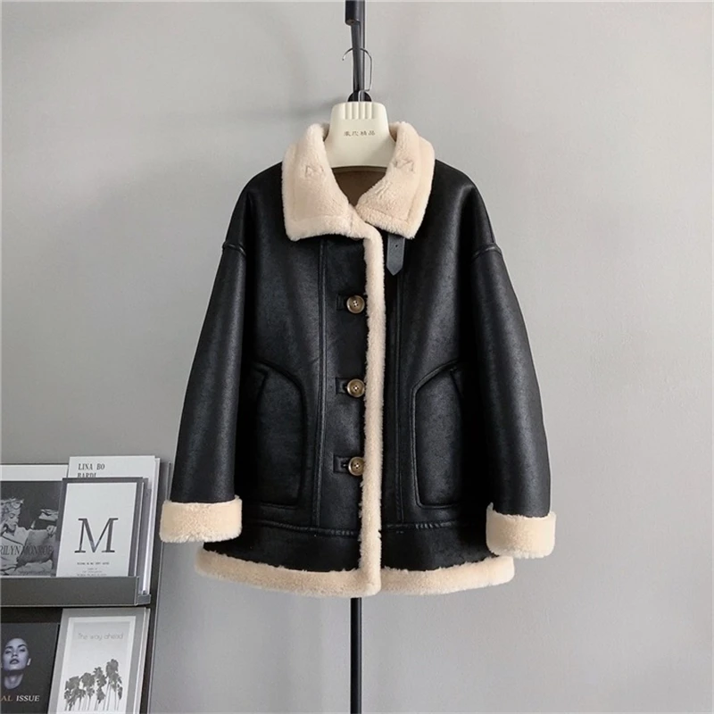 2024 New Pilot Wool Pellet Winter Jacket Women Matte Suede Real Wool Fur  Warm Thickened Coat PT492