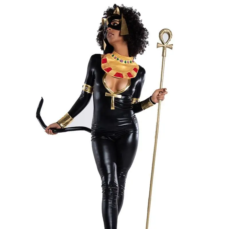 Sexy woman Tight Leather Outfit loween New Arrival Women's Stage Performance Clothing Sparkling Skin-Fitting Costume