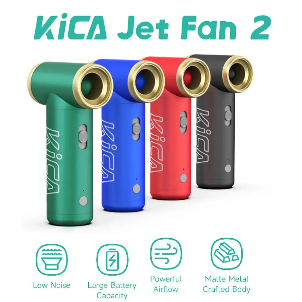 KICA Jetfan-Ventilateur à main portable aste par USB, mini turbo, souffleur d'air, voyage en plein air, vent élevé, 101000 tr/min, 2