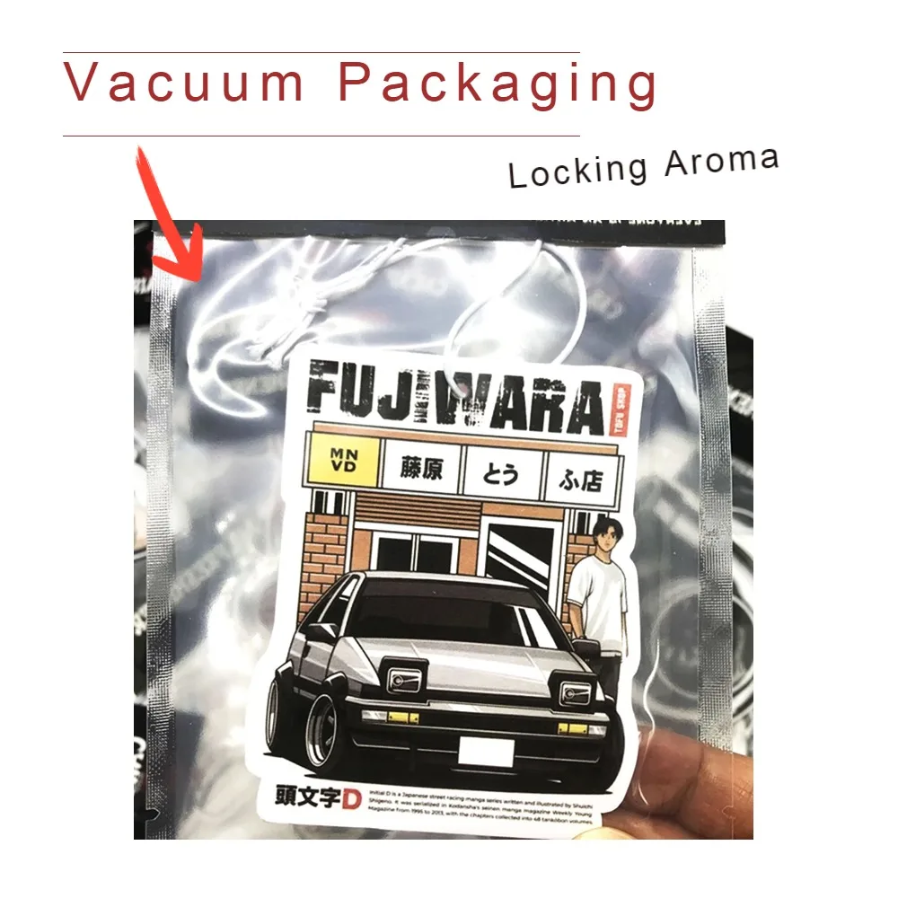 Initial D Car Smell Air Freshener Solid Hard Paper Car Perfumes Rear View Mirror Hanging Accessories for Fujiwara Tofu Japanese image 4