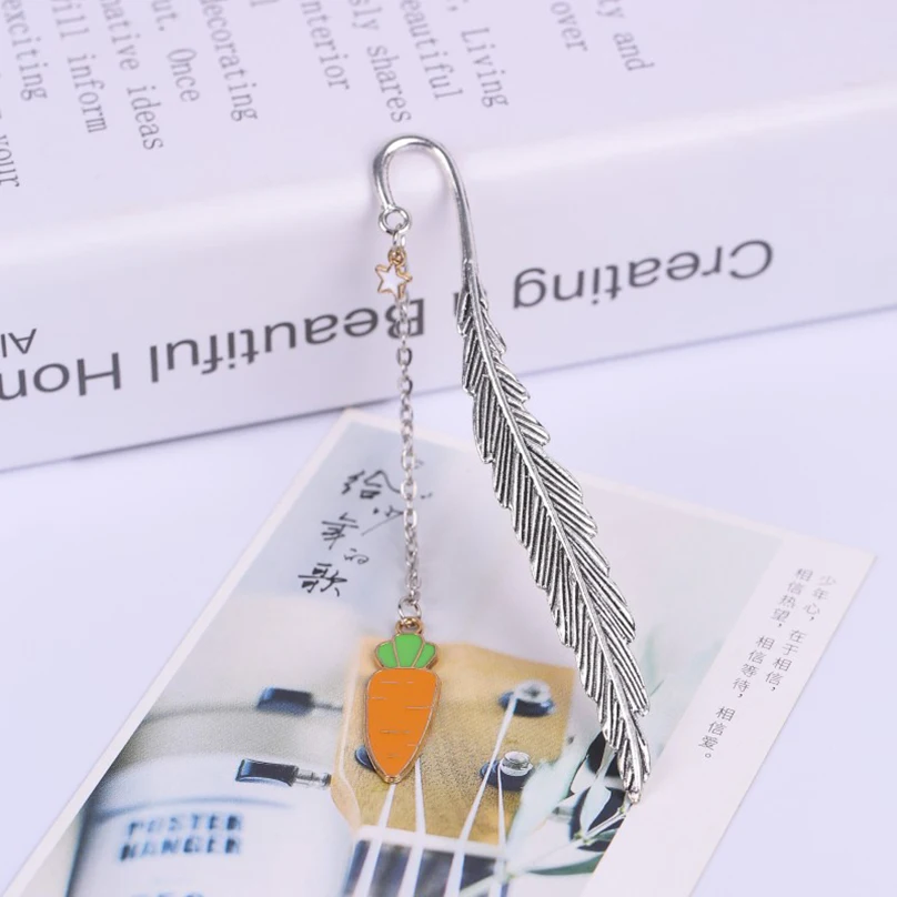 Metal Feather Bookmark School Supplies Separador De Libro Book Accessories Marque Page Bookmarks Marcapaginas Cute Book Mark