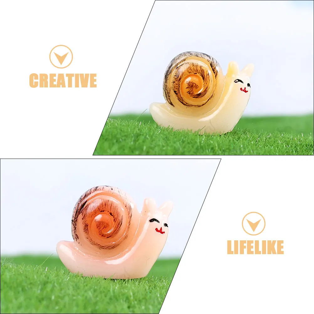 

10Pcs Resin Accessories Compact Snail Statue Garden Lawn Yard Balcony Decor Adorable Outdoor Ornament Delicate Courtyard Figure