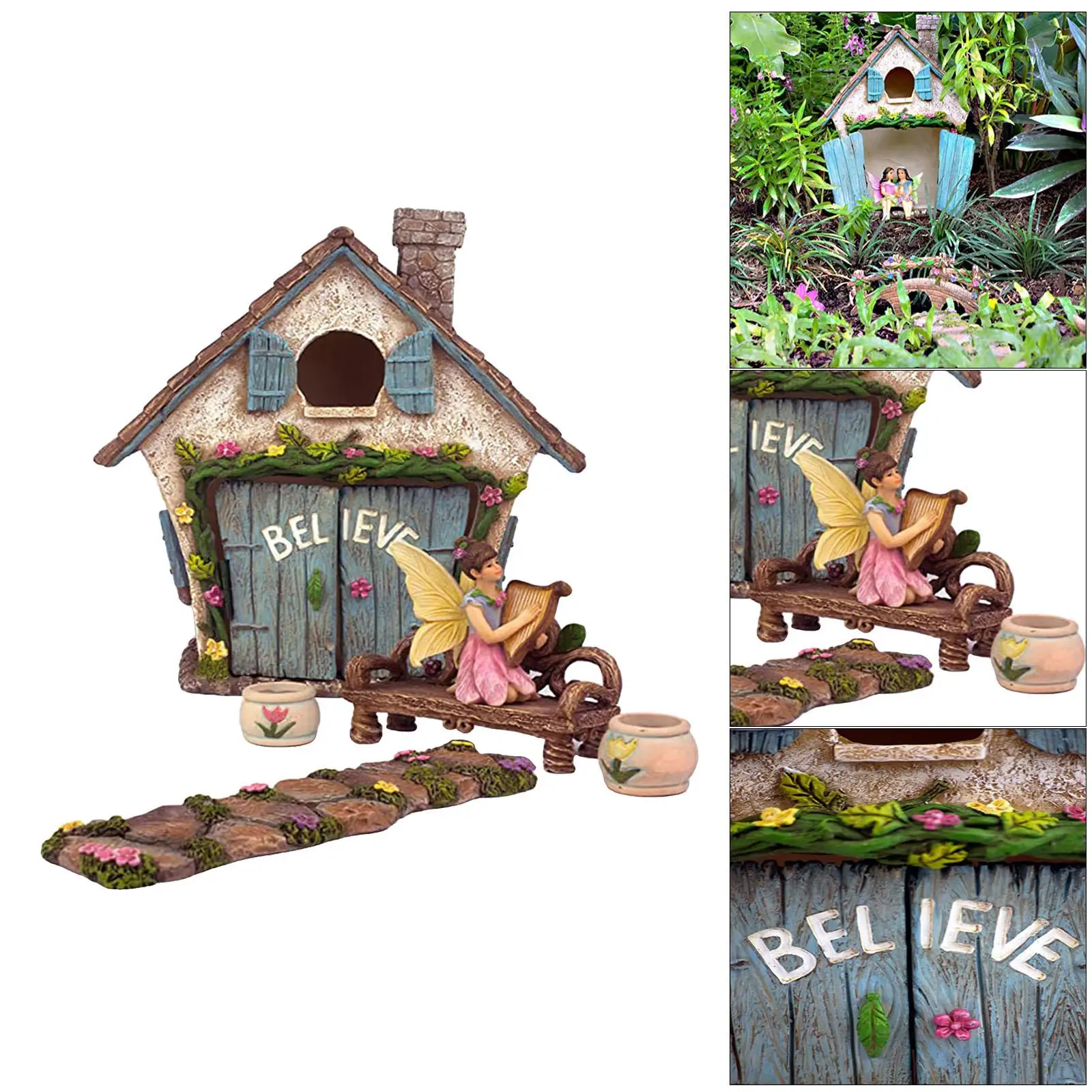 

Miracle Shining Fairy Garden House Kit Мини-фигурки феи в помещении или на открытом воздухе