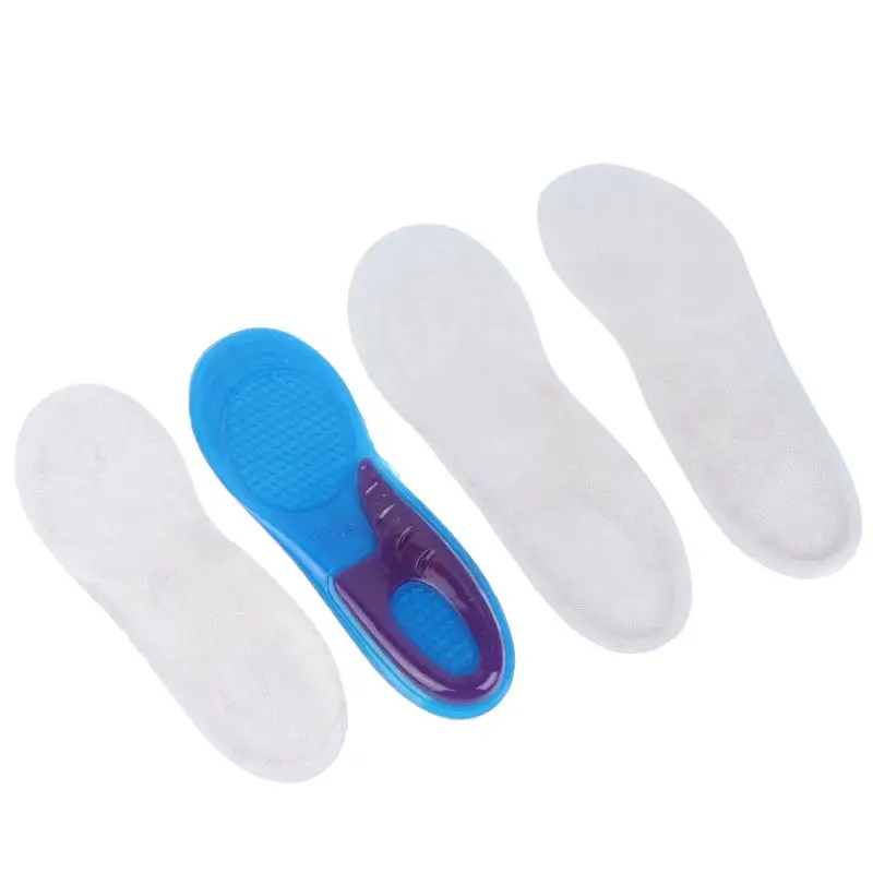 1 Paar Gel-Sport-Einlegesohlen, Massage-Fußsohlen, rutschfest, weich, stoßdämpfend, in voller Länge, zuschneidbar, Schuhpolster für Damen und Herren – Detail 3