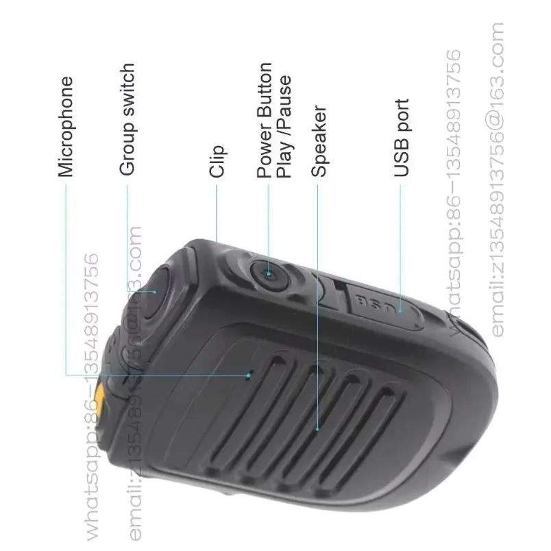 Wireless Microphone BT4.2 B01 for 3G 4G Network Radio W7 W7plus IP Radio Work with REALPTT ZELLO App